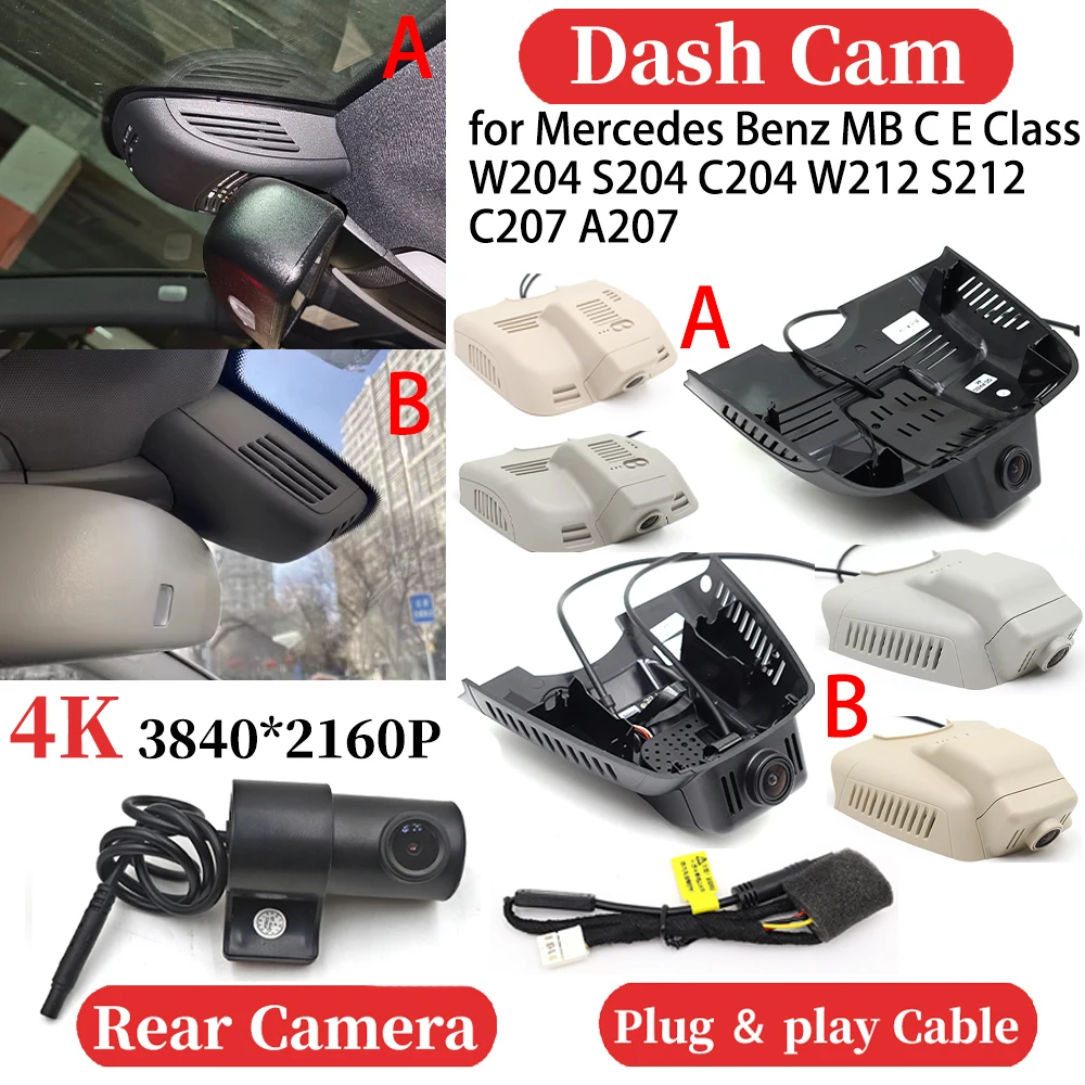 

ZJCGO for Mercedes Benz MB C E Class W204 S204 C204 W212 S212 C207 A207 UHD Car 4K Video Recorder DVR Dash Cam Dashboard Camera