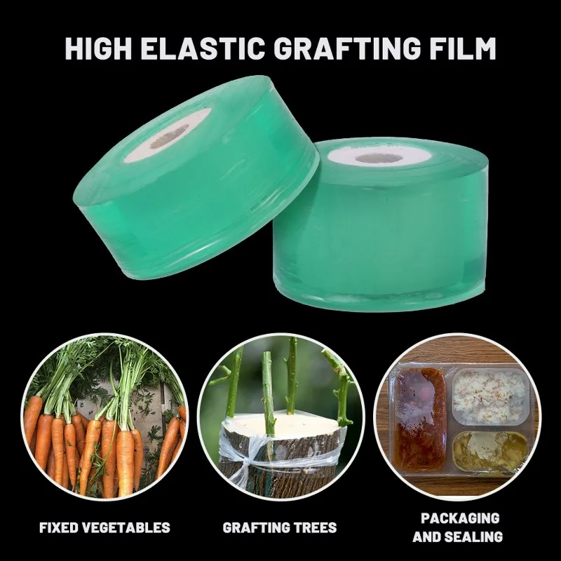 100/300M Stretchable Green Grafting Tape for Plant Support Nursery Use Household Garden Grafting Transparent Tape for Fruit Tree