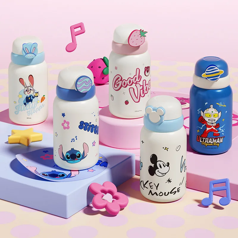 

Lilo and Stitch Disney Insulated Cup Kawaii Cartoon Printed Accessories Diagonal Cross Cup Anime Surrounding Water Bottle Gift