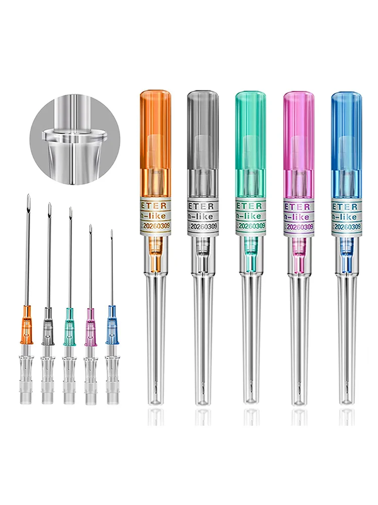 Agulha de piercing de cateter i.v estéril 14g 16g 18g 20g 22g, agulhas de tatuagem para ferramenta
