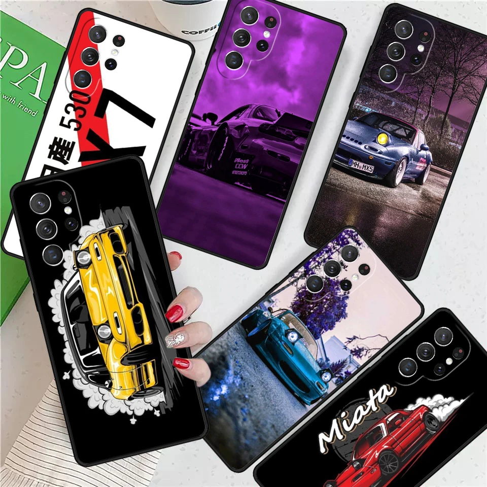 

JDM Car RX7 MX5 For Samsung Galaxy S24 Ultra S21 S22 S8 S9 S10E Note 10 20 Plus FE S23 Phone case Cover Coque
