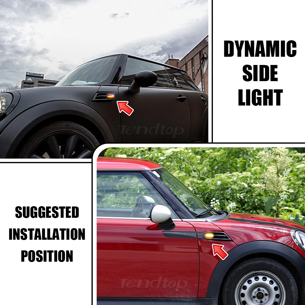LED Dynamic Side Marker Lamp For BMW MINI Cooper R50 R52 R53 2002-2008 Turn Signal Blinker Flowing WaterFlashing Light