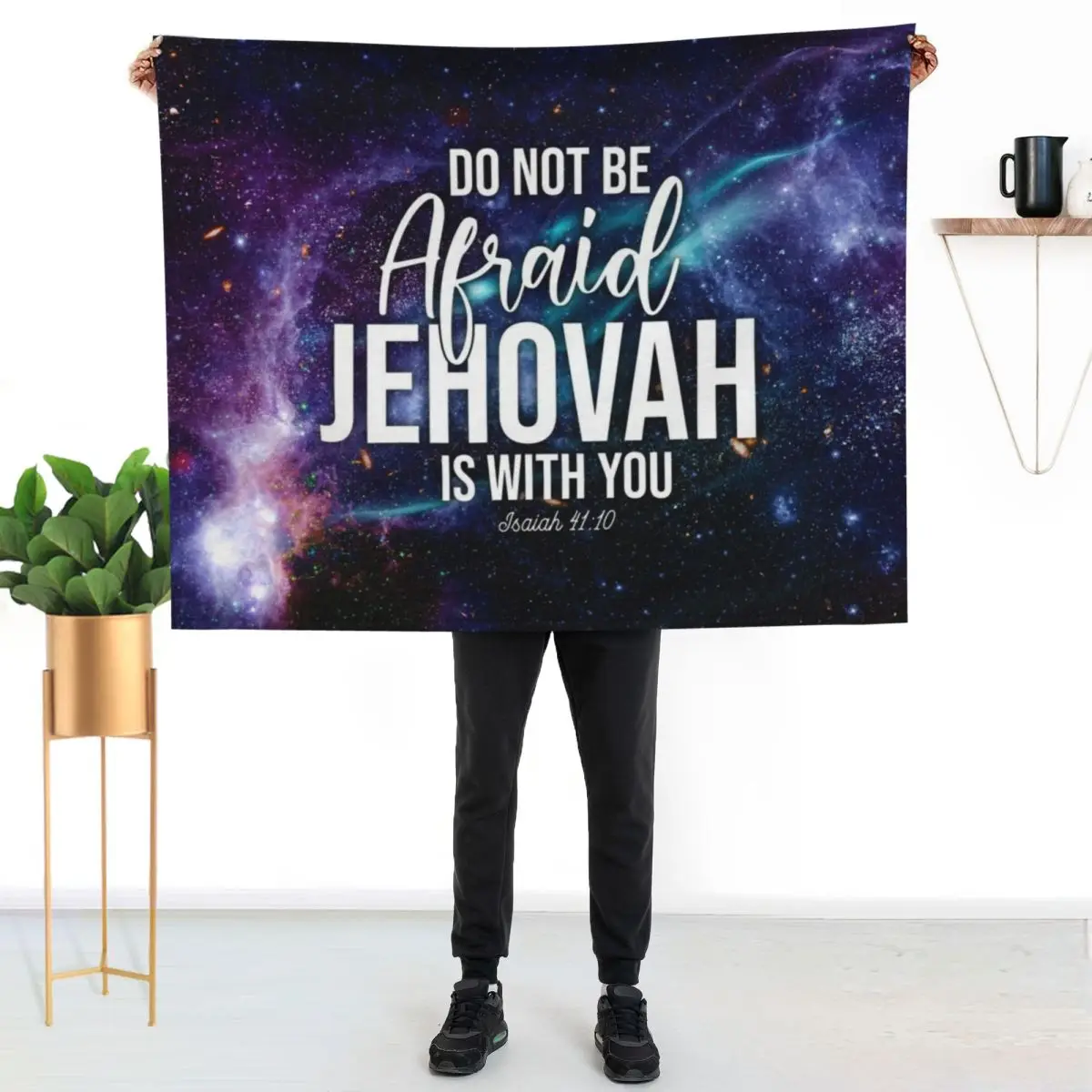 Jehovah is with you Isaiah 41:10 Throw Blanket Furrys Hairy Furry Decorative Sofa Multi-Purpose Blankets