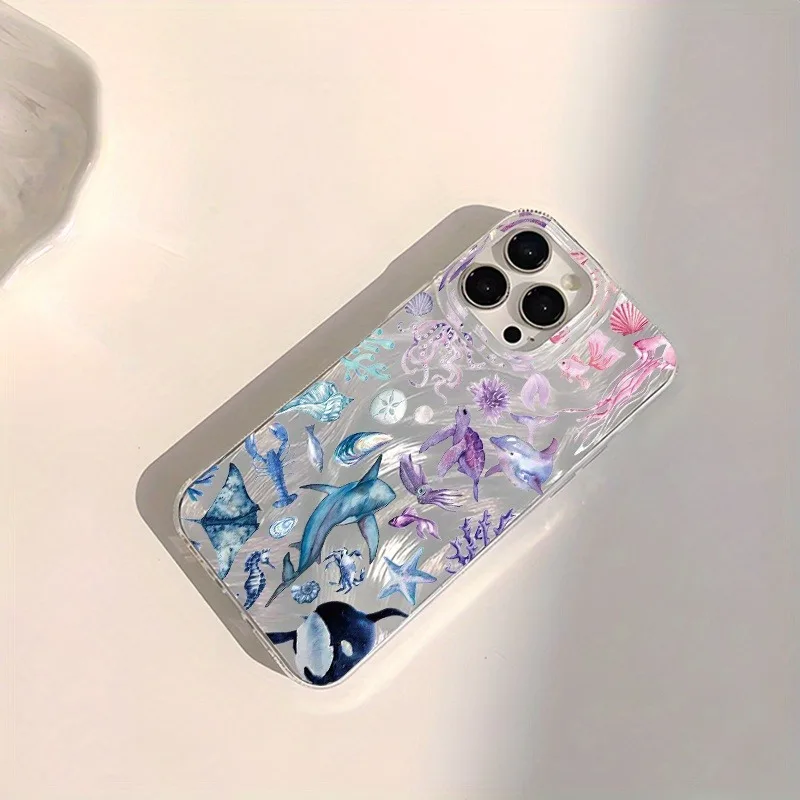 Marine Life Pattern Phone Case For iPhone 17 16 15 14 13 12 11 Pro Max X XS XR 7 8 Plus Shockproof Protective Bumper Cover