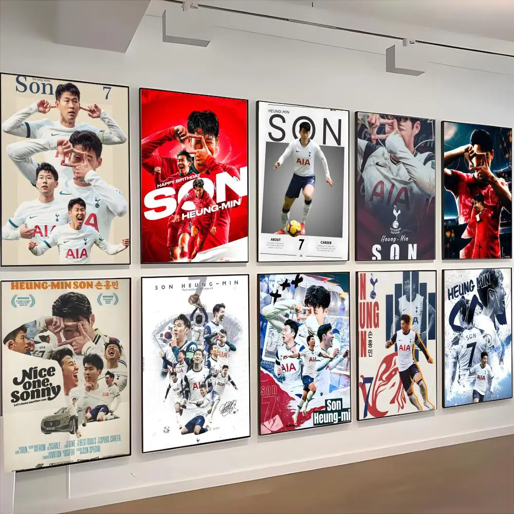 Celebrity Son Heung-min Poster Posters Retro Kraft Paper Sticker DIY Room Bar Cafe Aesthetic Art Wall Painting