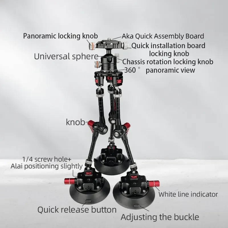 มาใหม่ 11 ''Magic Arm รถกล้องดูดถ้วย Mount 360 องศาหัวกล้อง DSLR ผู้ถือการถ่ายภาพผู้ที่ชื่นชอบ