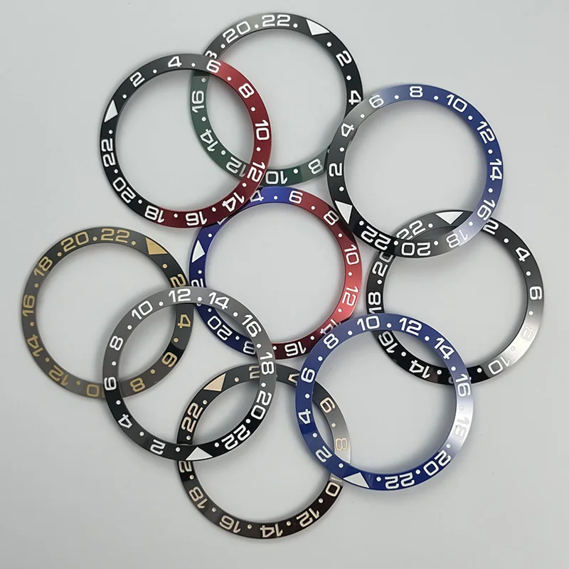 Anello per inserto lunetta per orologio in ceramica da 38 mm per cassa dell'orologio Pendenza in lega adatta per NH35 NH34 GMT Orologio da uomo subacqueo Parte Acce