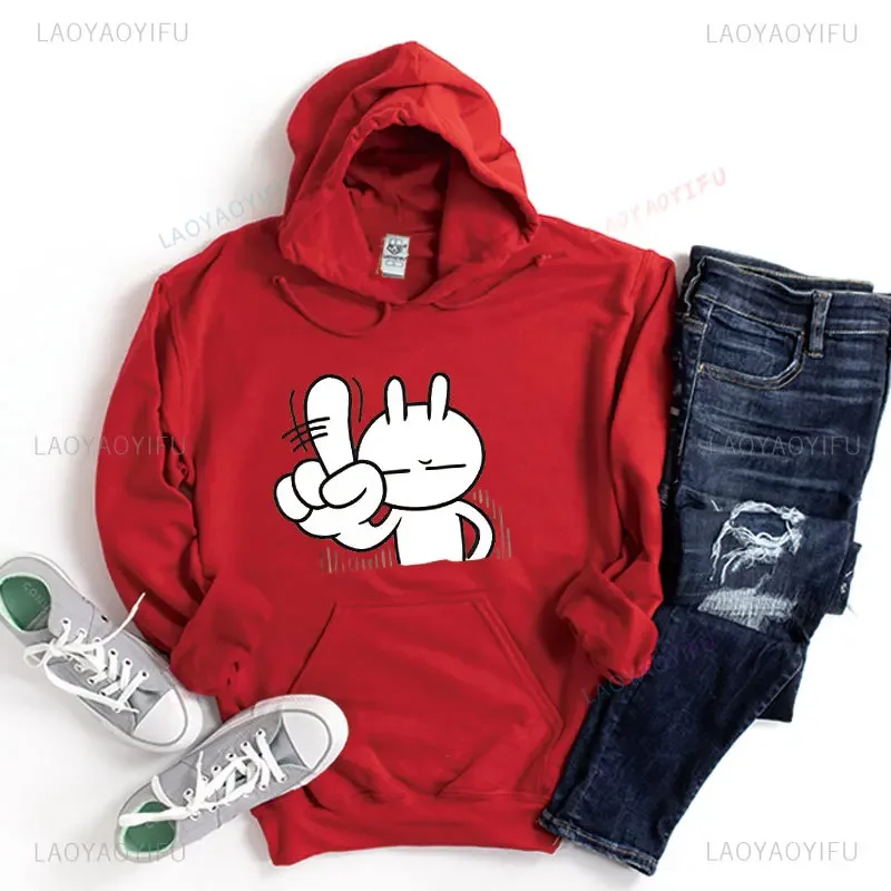 Funny camera line tuzki Printed character Hooded keep warm Sweatshirt autumn and winter Tracksuit Long Sleeve  Fleeces pullover