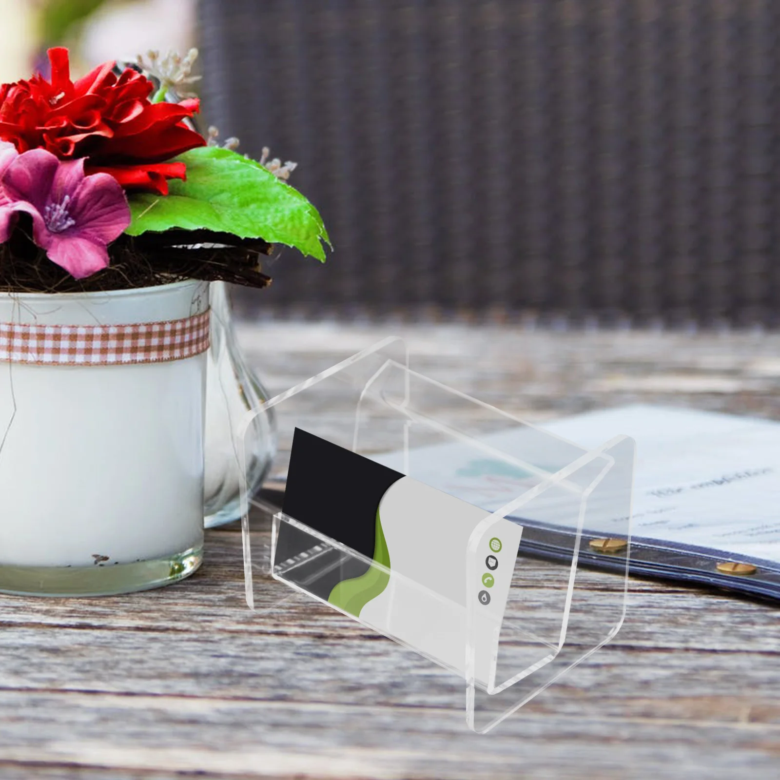 

Premium Name Card Holder Stand Business Cards Organizer Display Base for Desk Table Exhibition Events Multi Functional