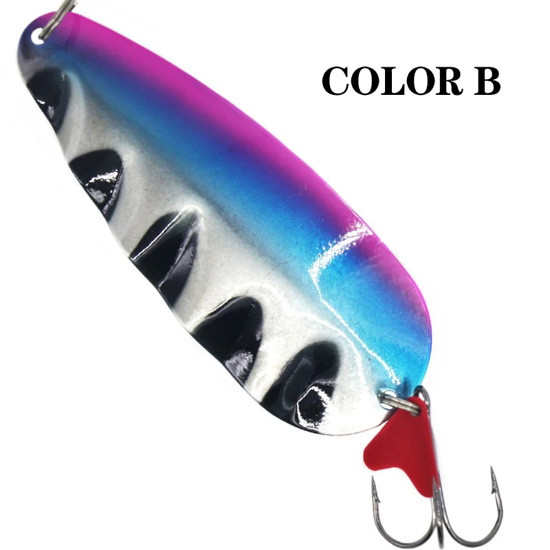 Fishing Spoon Lure Hard Fishing Lure Artificial Wobblers 11.8cm 42g Trolling Trout Spoon Bait Bass Pike With Treble Hook Pesca