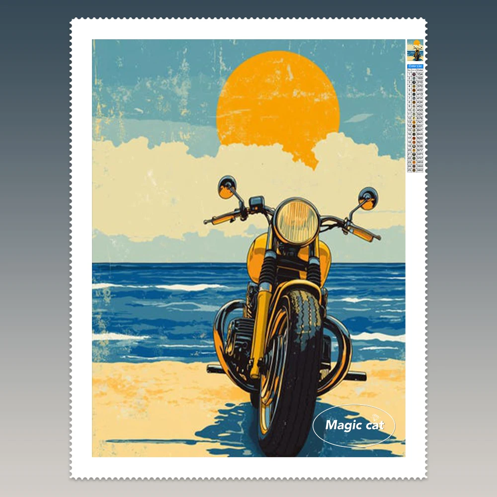 off-Road Motorcycles Diamond Painting Kit Santa Claus on a Motorcycle DIY Diamond Embroidery Pop Wall Decoration Simple Crafts