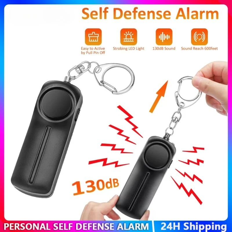 

1 шт. 130 дБ LED-сигнализация для женщин, персональная сигнализация для самообороны, аварийная сигнализация, поддержка индивидуальной настройки, хит продаж