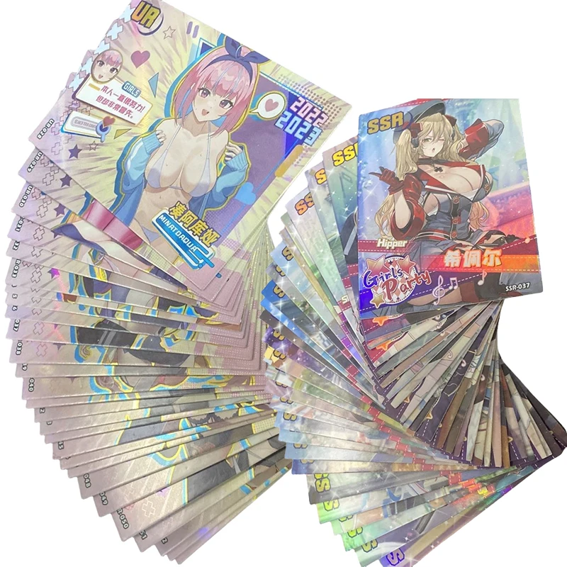 

Goddess Story Ur Series Minato Aqua Kitagawa Marin Anime Characters Bronzing Collection Flash Card Cartoon Toys Christmas Gift