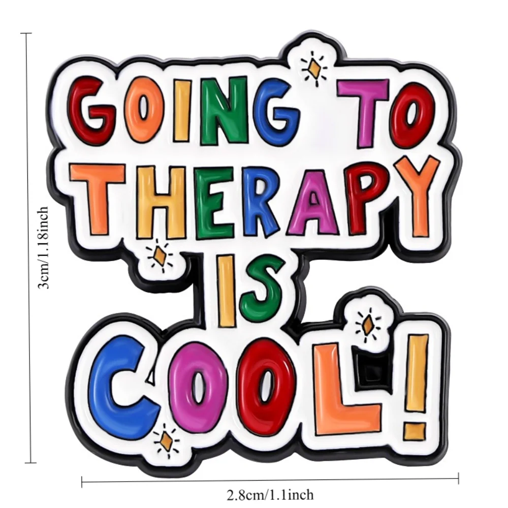 YOU ARE ENOUGH Don't Worry Creative Cartoon Metal Brooch Mental Health Themed Badge Pin Emotional Healing Brooches