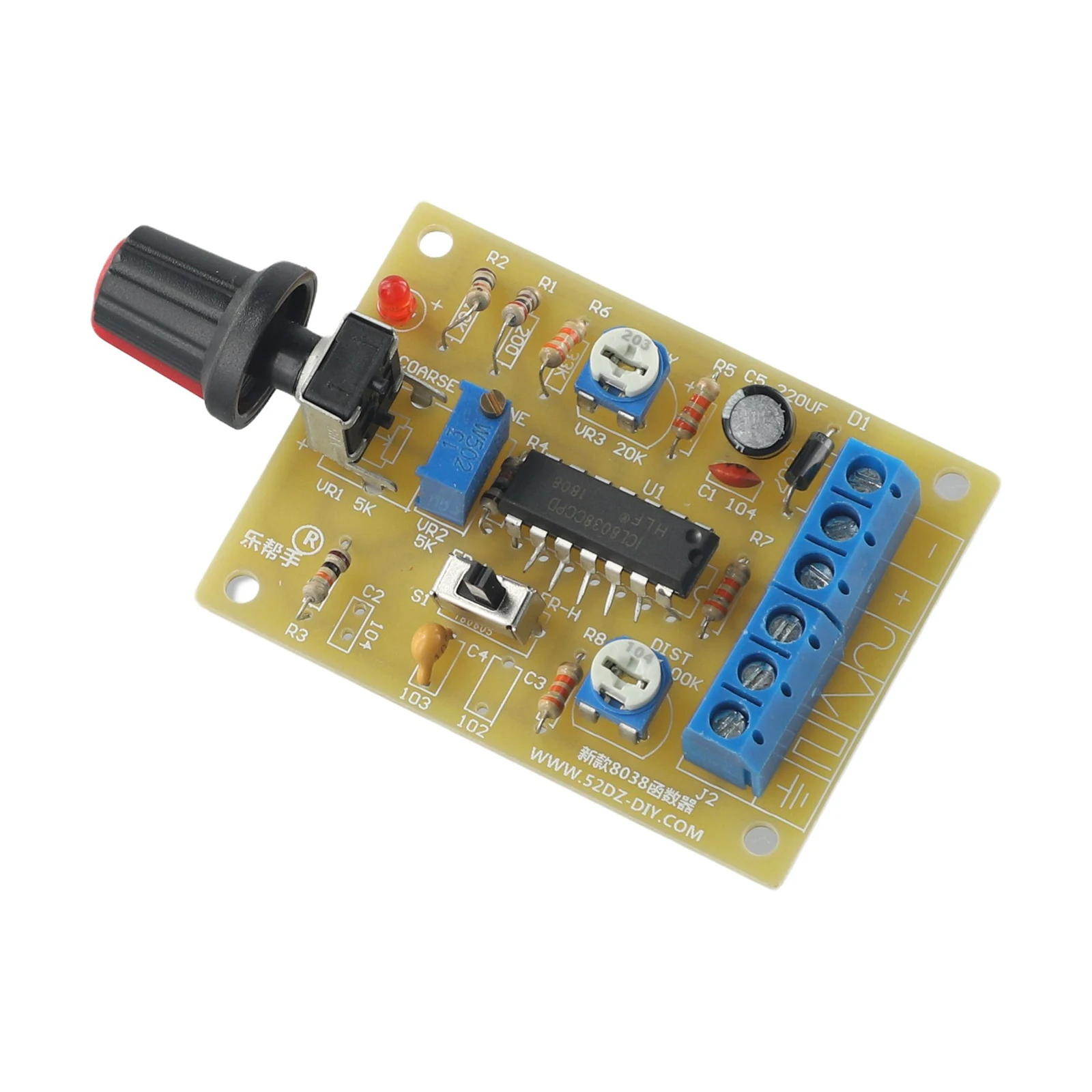 ICL8038 Signal Generator Module DIY Kit for Triangular Square and Sine Wave Outputs Perfect for Circuit Projects