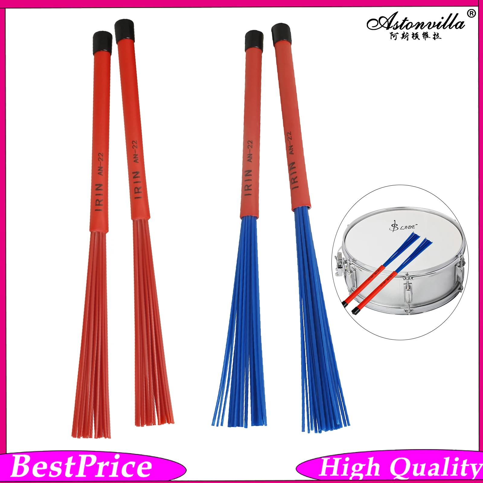 IRIN Drum Brush Hammer Head High Carbon Steel Head Brush Percussion Instrument Accessories for Beginners Performance Practice