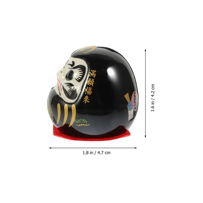 Mini Tumbler Dharma Eggs Ceramic Daruma Miniature Japanese Daruma Statue Car Interior Ornament Daruma Fortune Figurine