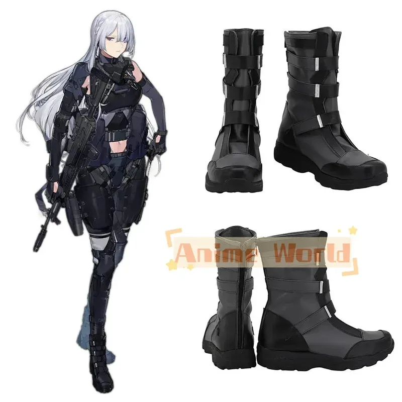 

Girls' Frontline Ak15 Black Shoes Cosplay Boots Custom Made Halloween Carnival Party Props jd;2