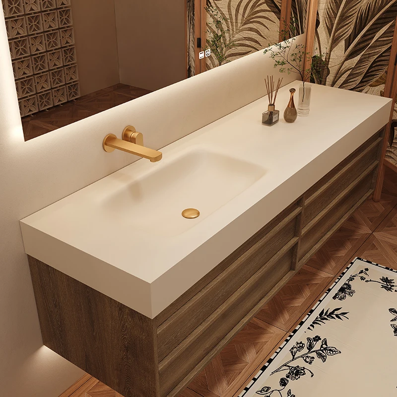 72 MDF Modern Style Toilet Cabinet Countertop Bathroom Vanity Set, Sink Wall Hanging For Sale - view 3