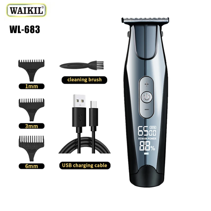 WAIKIL-Electric Hair Clipper para Homens, Máquina De Barbeiro Profissional, Máquina De Corte De Cabelo, Máquina De Corte De Cabelo Masculino, Home Appliance