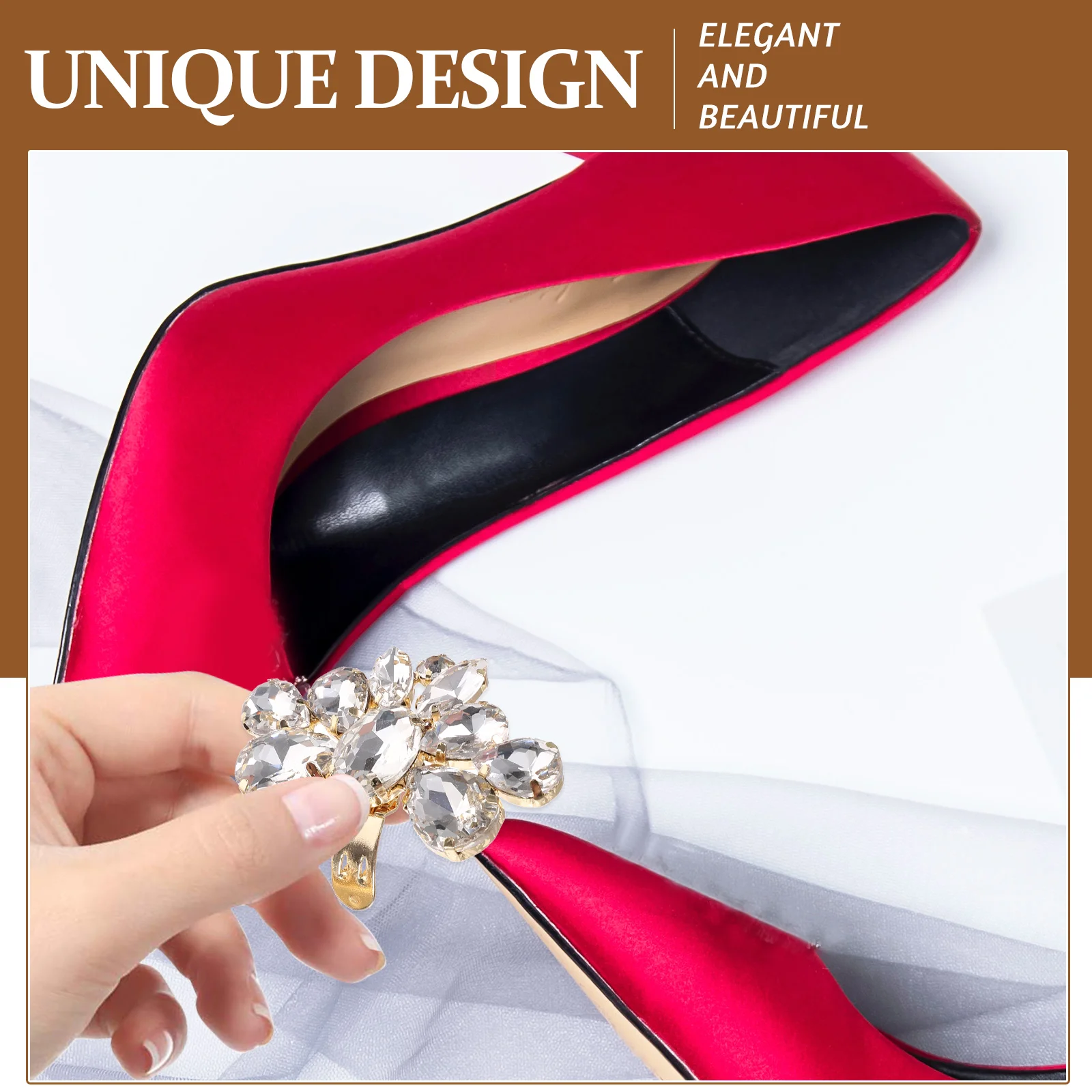 

2 pcs Crystal Sparkly Buckle Buckle Sparkly Shoe Charms For Women Wedding Party Prom Decorative Shoe Accessories