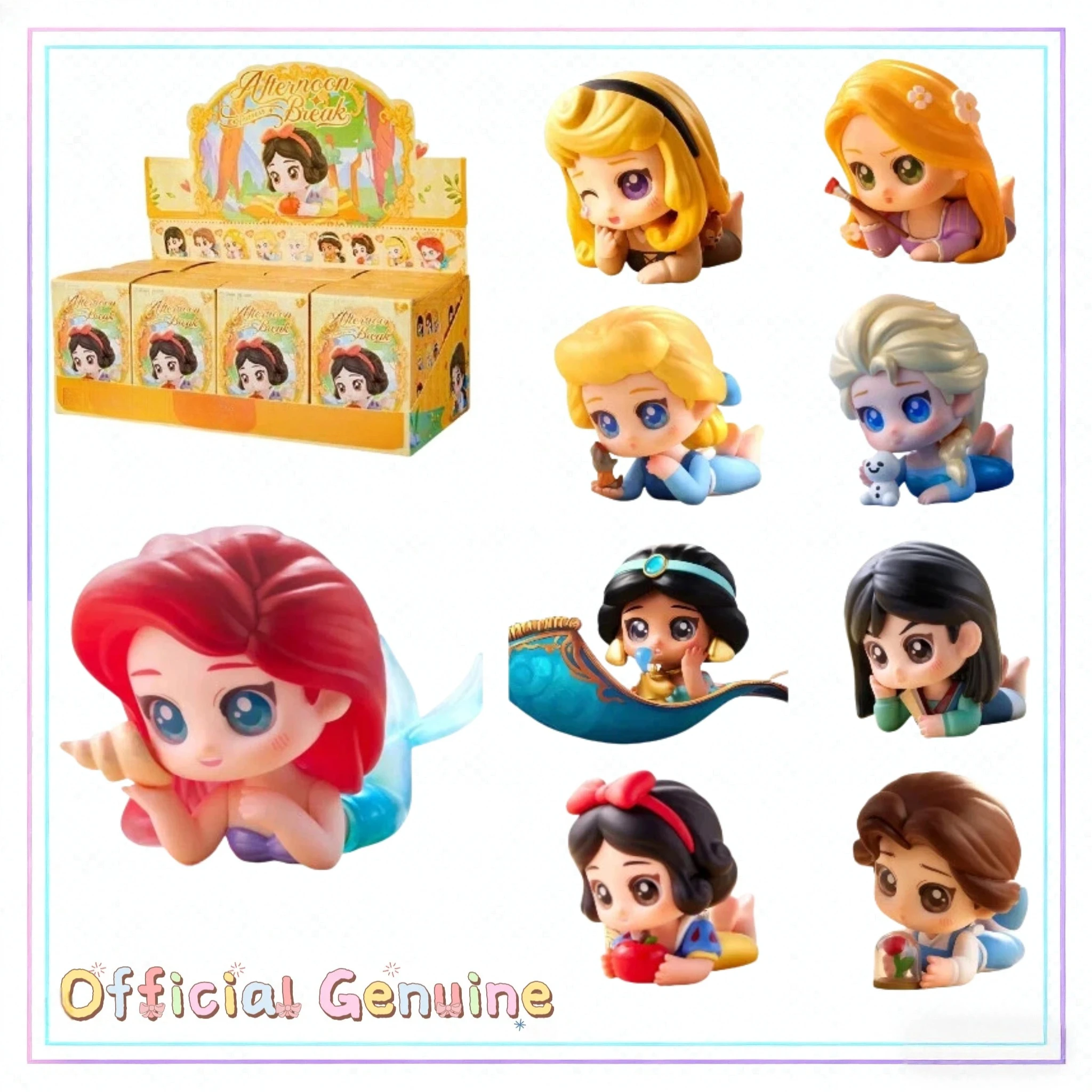 

Genuine Disney Princess Afternoon Rest Series Blind Box Cute Anime Figure Desktop Decoration Collection Model Toys Surprise Gift