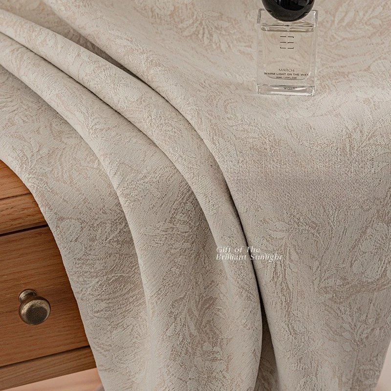 Luxury High-precision Chenille Jacquard High-end Rose Curtains for Living Dining Room Bedroom Custom Size Elegant Blackout Decor