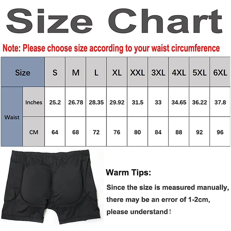 Mens Boxer Underwear Padded Shorts Butt Lifter Shapewear Hip Butt Enhancer Briefs Tummy Control Booty Booster Molded Boyshorts