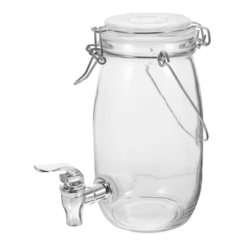 수도꼭지가 있는 액체 조리대 주스 캔, 유리 마시는 디펜서, 메이슨 항아리, 세탁 분말 용기 