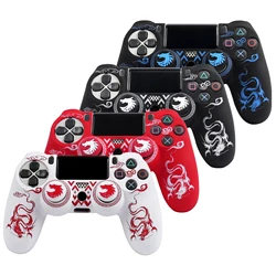 Laser Carving Soft Silicone Control Cover For Playstation 4 Controller PS4 Gamepad Skin with Joystick Grip Caps