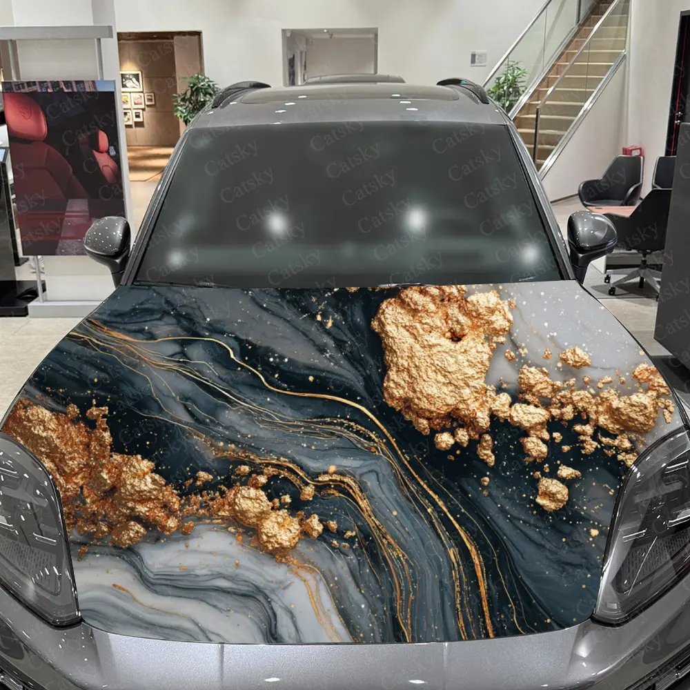 Elegancka naklejka na maskę samochodu, naklejka na pokrywę samochodu, wodoodporne i samoprzylepne folie winylowe na samochód, modna dekoracja zewnętrzna samochodu