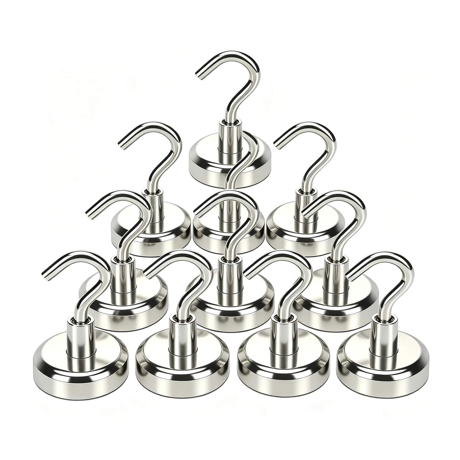 10Pcs super Strong Magnetic Hooks Load Bearing Hook MultiPurpose Storage For Home Kitchen Bar Storage Key Hanging Hanger