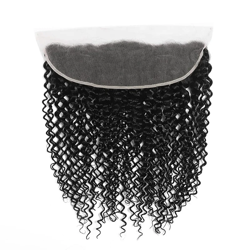 Curly Wave 13X4 Lace Frontal Burmese Human Hair Preplucked 4x4 Transparent Lace Closure Human Hair 150% Density For Women