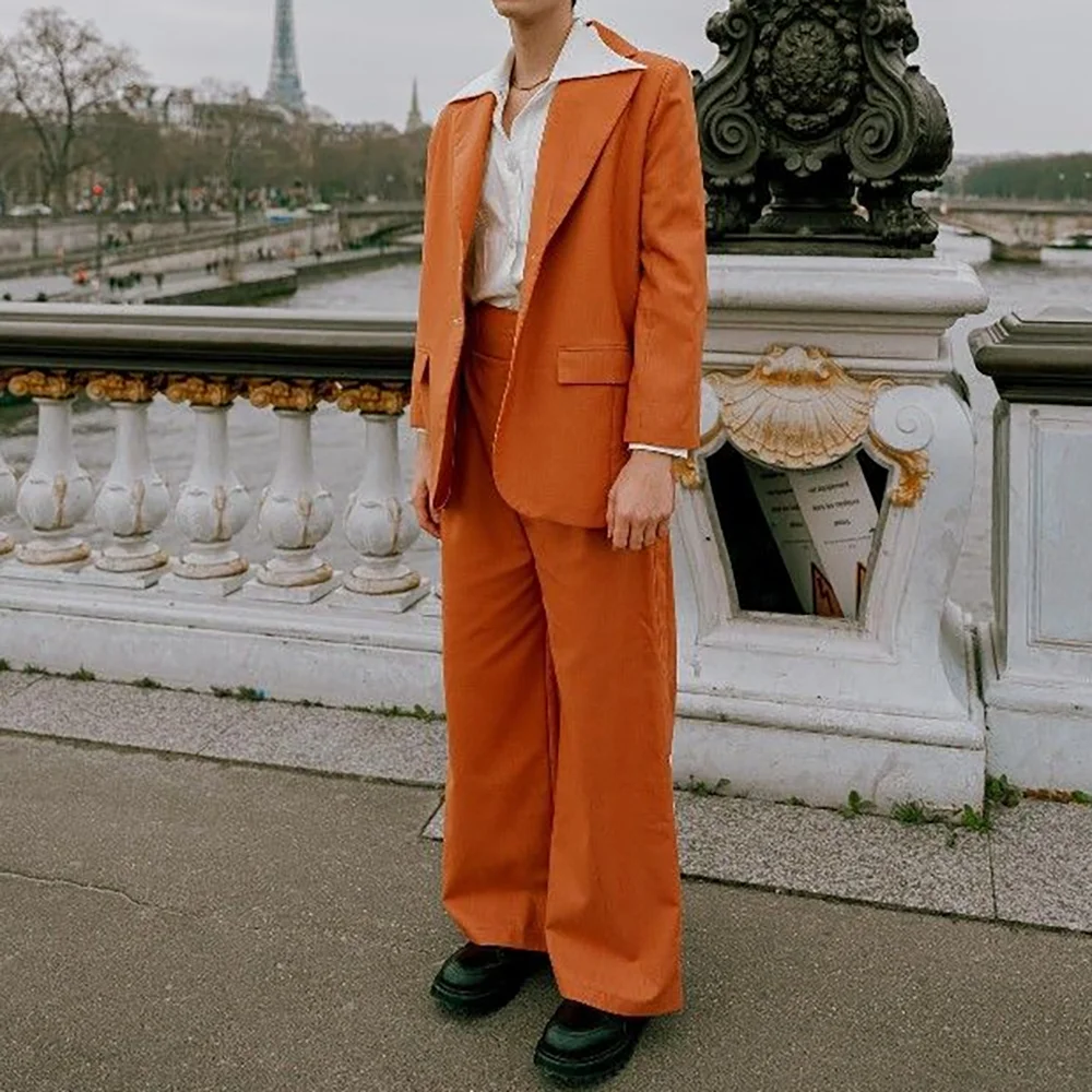 

2025 Fashion New Style Loose Casual Men's Suits High Quality Travel Commute Party 2 Piecs Blazer+Pants