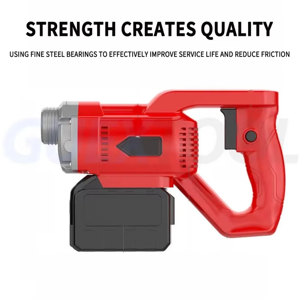 Handheld Rechargeable Concrete Vibrator 6-Speed Adjustable High Frequency Cement Vibrating Tool for Construction