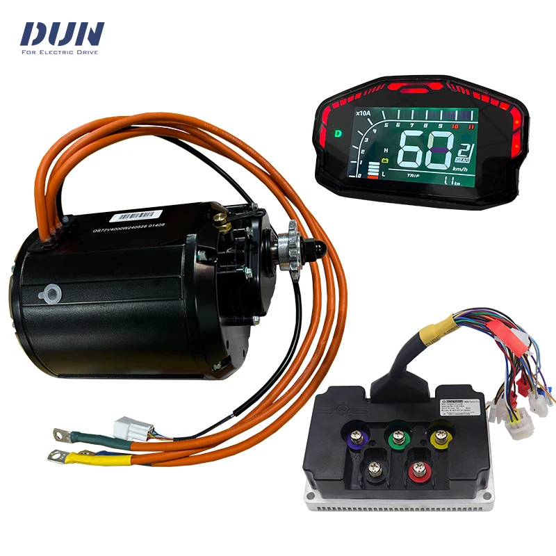 QS138 90H 4KW V3 Liquid Cooled PMSM Motor Kits With Reduction Gears Box,Fardriver Controller ND72680,DKD Display