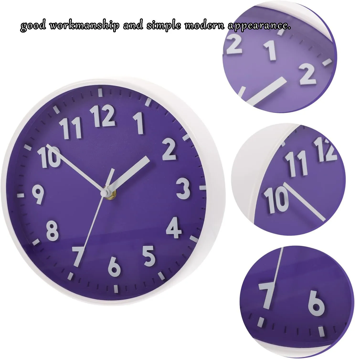 Modern Simple Punctual Wall Clock Simple Three-dimensional Silent Non-ticking Wall Clock for Study Bedroom Livinroom