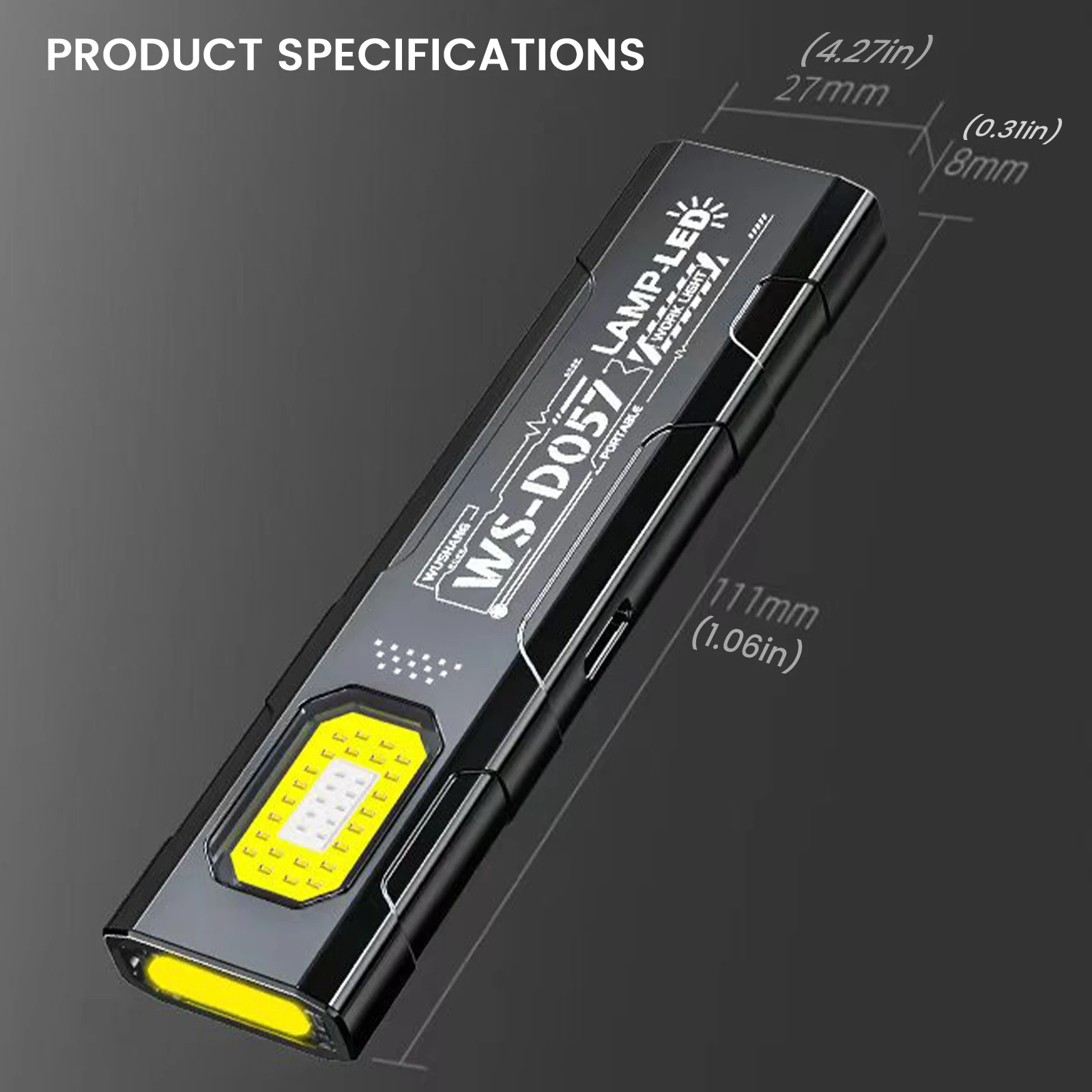 COB مصباح ليد جيب 550 لومينز ضوء العمل مع قاعدة مغناطيسية ومشبك جيب مصباح يدوي لإصلاح السيارات/التخييم/الطوارئ #6