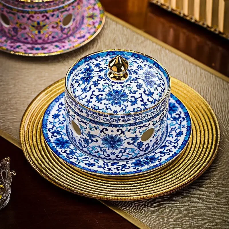 Enamel ceramic bird's nest stew cup Chinese bone china Buddha Jumps Over the Wall dessert cup