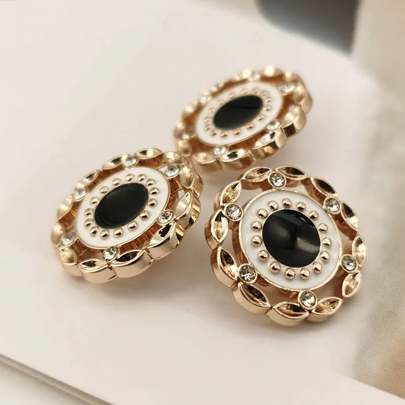 Metall knöpfe für Bekleidungs designer hand gefertigte Luxus kleidung Näh zubehör Perle Strass dekorieren DIY Bastel bedarf – Detail 4