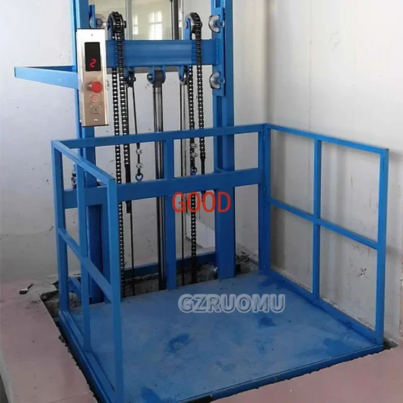 Home Elevator 3M Load 500KG Hydraulic Freight Elevator Simple Factory Small Warehouse Guide Rail Lifting Platform Electric Hoist