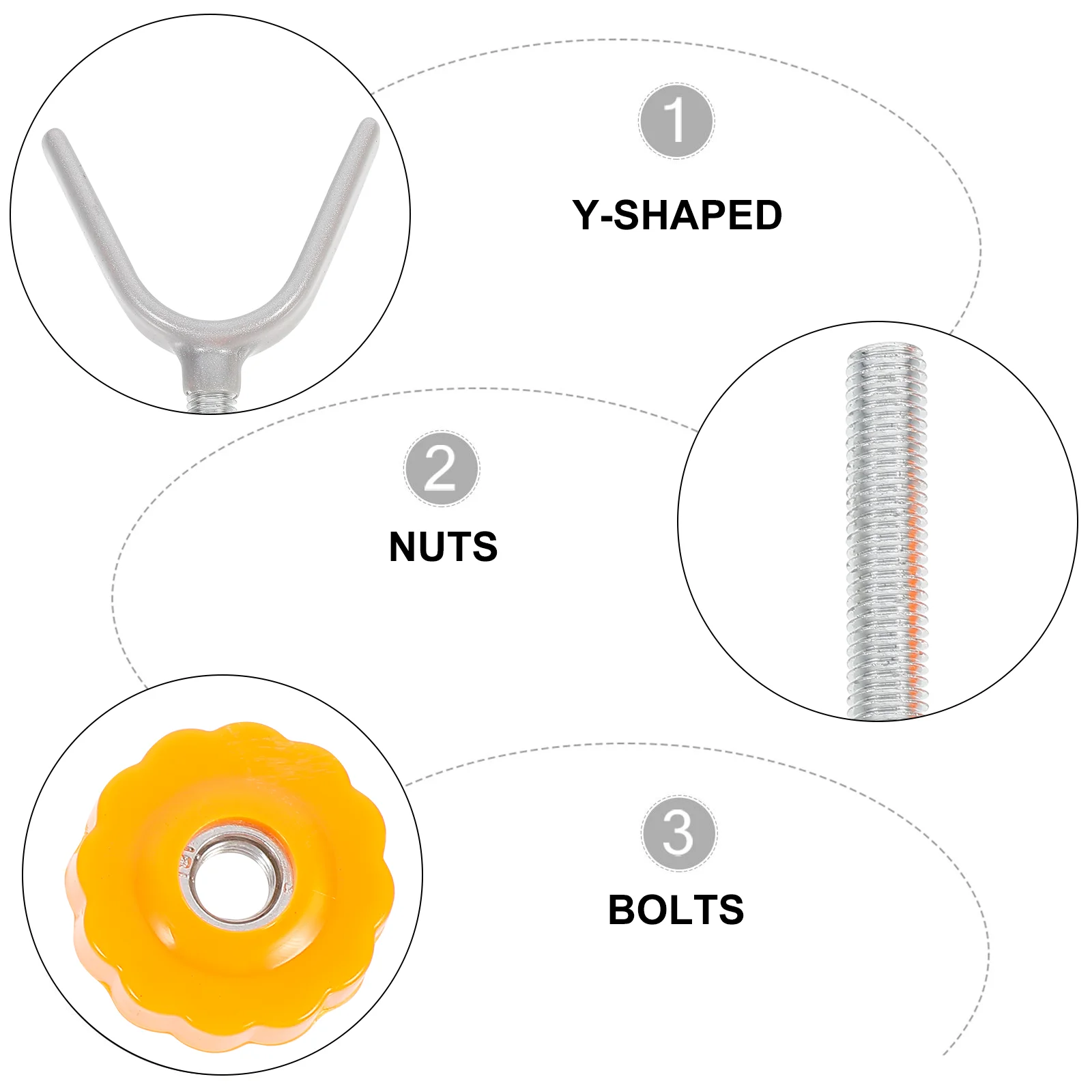 4 Uds. Perno superior en forma de Y, Bots de barandilla con tuercas, accesorios para valla interior, pernos