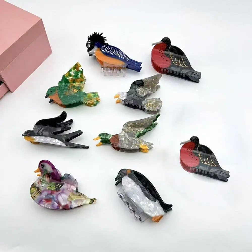 

Cute Parrot Acetic Acid Hair Claw Penguin Duck Bird Hair Clip Creative Swallow Cartoon Animal Shark Clip Girls
