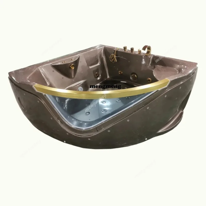 Bathroom Wall Corner Whirlpool Bathtub Chromotherapy Indoor Spa Double People Surf Massage Tub