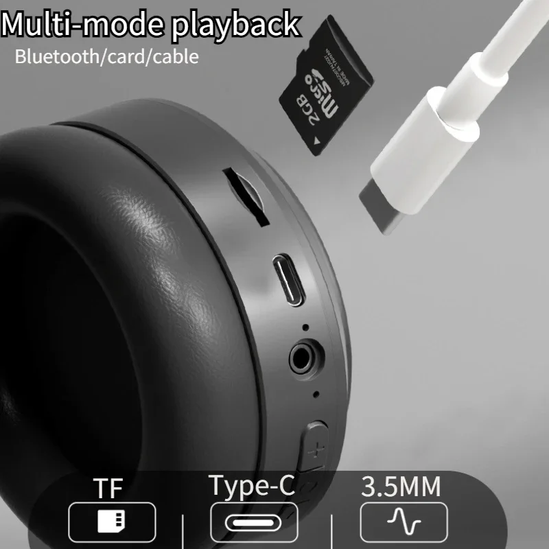 오버이어 HIFI 스테레오 M5 헤드셋 무선 블루투스 5.3 헤드폰 스포츠 게임용 이어폰 TF/AUX 지원 소음 감소