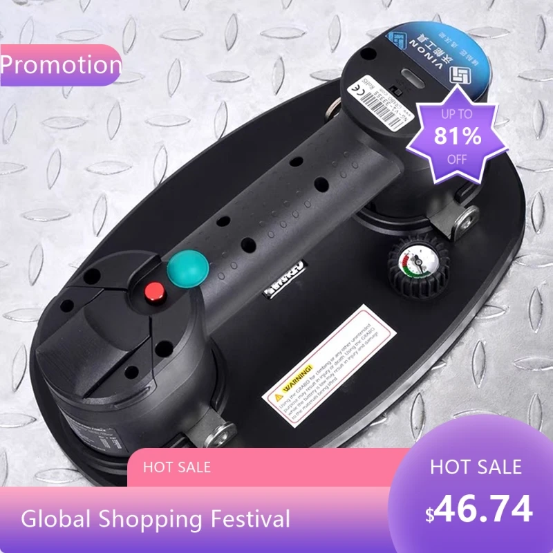 

8844Electric Tile Lifter 170KG Capacity with Two Sealing Rings Heavy-Duty Vacuum Suction Cup for Wood & Glass Ti