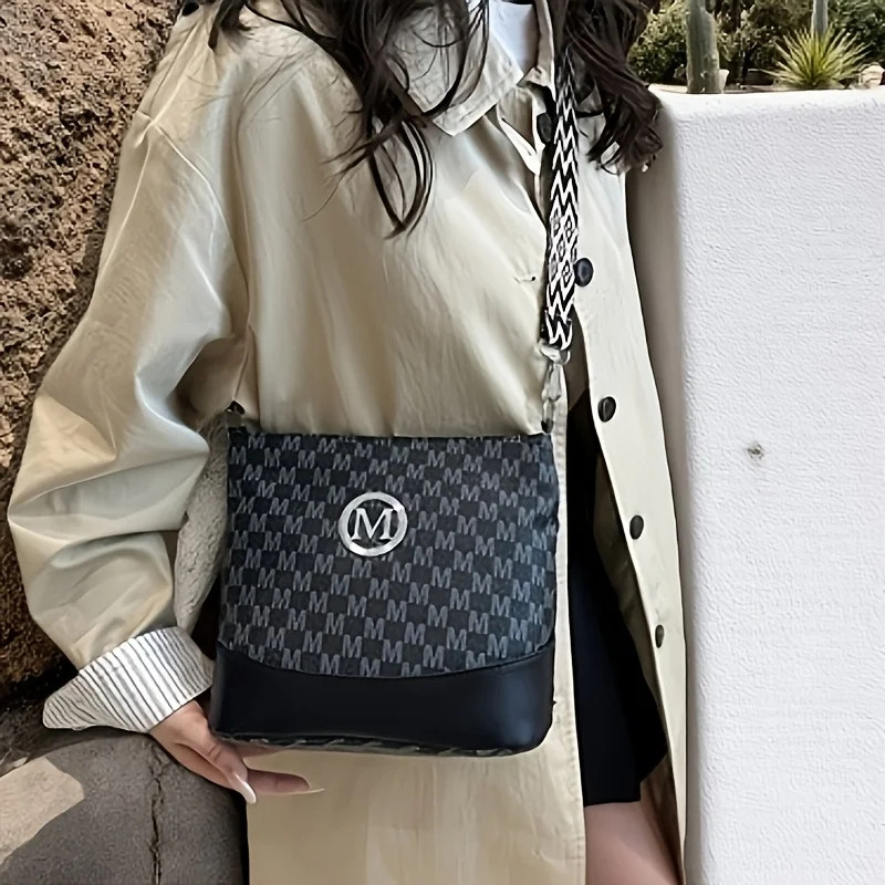 Women's Crossbody Tote Bag Multi-Layer Bucket Bag - Structured Lining, Dark Brown/Black/White - Versatile for Commuting, Shopping, Work, Formal and Everyday Use - Highlights the Fabric Texture and Sop image 5