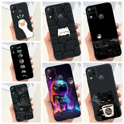 For Infinix X689F X689 Case Infinix Hot 11 G37 Hot 10S NFC 10T Coque Funda Soft Silicone Camera Protected Black Cat Space Man