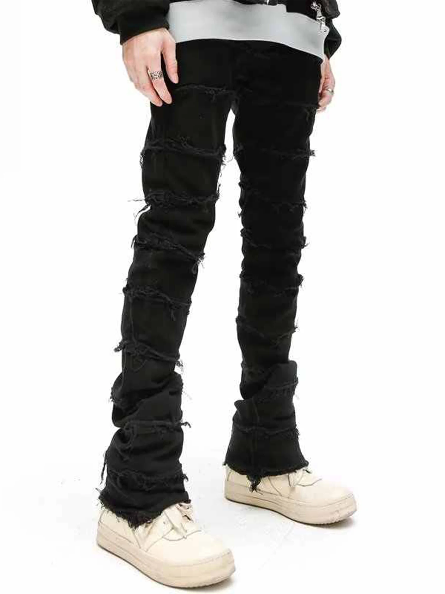 Women Black Gothic Y2k Flare Jeans Japanese 2000s Style Streetwear Boyfriend Jean Pants Vintage Harajuku Denim Trousers Clothes