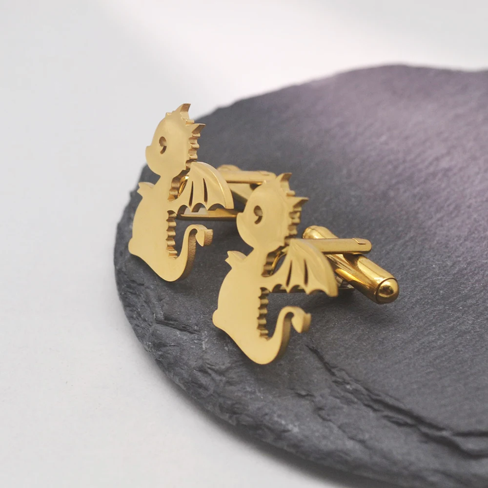 

New Dragon Image Stainless Steel Men's Animal Decoration Trendy Cool Metal Dragon Street Style Personalized Design